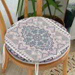 Hint Halı Çizimli Dijital Baskılı Yuvarlak Fermuarlı Sandalye Minderi Realhomes