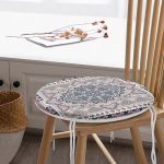 Hint Halı Çizimli Dijital Baskılı Yuvarlak Fermuarlı Sandalye Minderi Realhomes