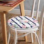 Gül Demeti Desenli Dijital Baskılı Yuvarlak Fermuarlı Sandalye Minderi Realhomes