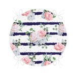 Gül Demeti Desenli Dijital Baskılı Yuvarlak Fermuarlı Sandalye Minderi Realhomes