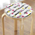 Realhomes Yatay Temalı Gökkuşağı Puanlı Modern Yuvarlak Fermuarlı Sandalye Minderi Realhomes