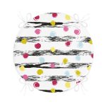 Realhomes Yatay Temalı Gökkuşağı Puanlı Modern Yuvarlak Fermuarlı Sandalye Minderi Realhomes