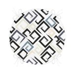 - RealHomes Yuvarlak Fermuarlı Minder - Realhomes Gri Siyah Labirent Çizimli Modern Dijital Baskılı Yuvarlak Fermuarlı Sandalye Minderi Realhomes