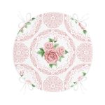 Hint Motifli Gül Desenli Dijital Baskılı Yuvarlak Fermuarlı Sandalye Minderi Realhomes