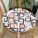 - RealHomes Yuvarlak Fermuarlı Minder - Realhomes  Labirent Çizimli Modern Dijital Baskılı Yuvarlak Fermuarlı Sandalye Minderi Realhomes