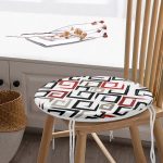 - RealHomes Yuvarlak Fermuarlı Minder - Realhomes  Labirent Çizimli Modern Dijital Baskılı Yuvarlak Fermuarlı Sandalye Minderi Realhomes