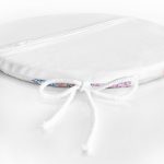 - RealHomes Yuvarlak Fermuarlı Minder - Realhomes  Lila Renk Salkım Zambak Desenli Dijital Baskılı Yuvarlak Fermuarlı Sandalye Minderi Realhomes