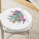 - RealHomes Yuvarlak Fermuarlı Minder - Realhomes Ok Motifli Çöl Bitkisi Desenli Yuvarlak Fermuarlı Sandalye Minderi Realhomes