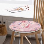 - RealHomes Yuvarlak Fermuarlı Minder - Realhomes  Pudra Temalı Kanaviçe Dijital Baskılı Yuvarlak Fermuarlı Sandalye Minderi Realhomes