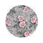 - RealHomes Yuvarlak Fermuarlı Minder - Realhomes  Füme Temalı Kanaviçe Çiçek Motifli Dijital Baskılı Yuvarlak Fermuarlı Sandalye Minderi Realhomes