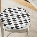 - RealHomes Yuvarlak Fermuarlı Minder - Realhomes  Siyah Beyaz Gri Elmas Şekilli Yuvarlak Fermuarlı Sandalye Minderi Realhomes