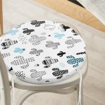 - RealHomes Yuvarlak Fermuarlı Minder - Realhomes Realhomes Puanlı Çöl Bitkisi Modern Yuvarlak Fermuarlı Sandalye Minderi Realhomes