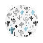 - RealHomes Yuvarlak Fermuarlı Minder - Realhomes Realhomes Puanlı Çöl Bitkisi Modern Yuvarlak Fermuarlı Sandalye Minderi Realhomes