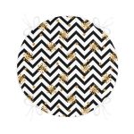 Realhomes Kar Tanesi Motifli Zikzak Temalı Dijital Baskılı Modern Yuvarlak Fermuarlı Sandalye Minderi Realhomes