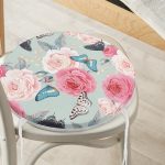 - RealHomes Yuvarlak Fermuarlı Minder - Realhomes Lekeli Kelebekler Çizimli Yuvarlak Fermuarlı Sandalye Minderi Realhomes