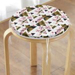 - RealHomes Yuvarlak Fermuarlı Minder - Realhomes  Mozaik Desenli Yuvarlak Fermuarlı Sandalye Minderi Realhomes