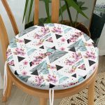 - RealHomes Yuvarlak Fermuarlı Minder - Realhomes Düzensiz Geometrik Şekiller Dijital Baskılı Yuvarlak Fermuarlı Sandalye Minderi Realhomes