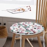 - RealHomes Yuvarlak Fermuarlı Minder - Realhomes Düzensiz Geometrik Şekiller Dijital Baskılı Yuvarlak Fermuarlı Sandalye Minderi Realhomes