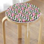 - RealHomes Yuvarlak Fermuarlı Minder - Realhomes Zikzak Zebra Desenli Ogea Desenli Yuvarlak Fermuarlı Sandalye Minderi Realhomes