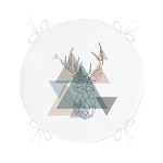 - RealHomes Yuvarlak Fermuarlı Minder - Realhomes  Geyik Çizimli Modern Dijital Baskılı Yuvarlak Fermuarlı Sandalye Minderi Realhomes