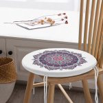 - RealHomes Yuvarlak Fermuarlı Minder - Realhomes  Daire Çini Desenli Dijital Baskılı Yuvarlak Fermuarlı Sandalye Minderi Realhomes