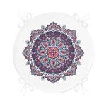 - RealHomes Yuvarlak Fermuarlı Minder - Realhomes  Daire Çini Desenli Dijital Baskılı Yuvarlak Fermuarlı Sandalye Minderi Realhomes