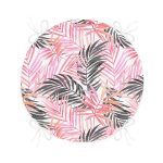 - RealHomes Yuvarlak Fermuarlı Minder - Realhomes  Palmiye Esintisi Temalı Dijital Baskılı Yuvarlak Fermuarlı Sandalye Minderi Realhomes