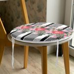 Notalar Temalı Dijital Baskılı Yuvarlak Fermuarlı Sandalye Minderi Realhomes