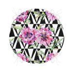 Geometrik Elmas Çizimli Dijital Baskılı Yuvarlak Fermuarlı Sandalye Minderi Realhomes