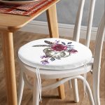 - RealHomes Yuvarlak Fermuarlı Minder - Realhomes  Cep Saati Motifli Kuş Tüyü Desenli Yuvarlak Fermuarlı Sandalye Minderi Realhomes