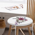 - RealHomes Yuvarlak Fermuarlı Minder - Realhomes  Cep Saati Motifli Kuş Tüyü Desenli Yuvarlak Fermuarlı Sandalye Minderi Realhomes