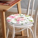 - RealHomes Yuvarlak Fermuarlı Minder - Realhomes  Renkli Kuş Motifli Dijital Baskılı Yuvarlak Fermuarlı Sandalye Minderi Realhomes