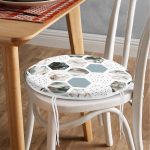 - RealHomes Yuvarlak Fermuarlı Minder - Realhomes  Hava Durumu Temalı Bal Peteği Motifli Dijital Baskılı Yuvarlak Fermuarlı Sandalye Minderi Realhomes