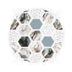 - RealHomes Yuvarlak Fermuarlı Minder - Realhomes  Hava Durumu Temalı Bal Peteği Motifli Dijital Baskılı Yuvarlak Fermuarlı Sandalye Minderi Realhomes