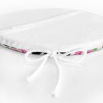 Zikzak Zebra Temalı Gül Motifli Modern Yuvarlak Fermuarlı Sandalye Minderi Realhomes