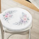 Çiçek Motifli Dijital Baskılı Yuvarlak Fermuarlı Sandalye Minderi Realhomes