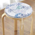 - RealHomes Yuvarlak Fermuarlı Minder - Realhomes Turkuaz Palmiye Çizimli Dijital Baskılı Yuvarlak Fermuarlı Sandalye Minderi Realhomes