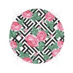 - RealHomes Yuvarlak Fermuarlı Minder - Realhomes Karışık Desenli Gül Dijital Baskılı Yuvarlak Fermuarlı Sandalye Minderi Realhomes