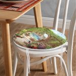 - RealHomes Yuvarlak Fermuarlı Minder - Realhomes Tavus Kuşu Dijital Baskılı Yuvarlak Fermuarlı Sandalye Minderi Realhomes