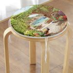 - RealHomes Yuvarlak Fermuarlı Minder - Realhomes Tavus Kuşu Dijital Baskılı Yuvarlak Fermuarlı Sandalye Minderi Realhomes