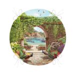 - RealHomes Yuvarlak Fermuarlı Minder - Realhomes Tavus Kuşu Dijital Baskılı Yuvarlak Fermuarlı Sandalye Minderi Realhomes