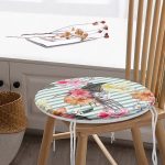 Şerit Temalı Sardunya Dijital Baskılı Yuvarlak Fermuarlı Sandalye Minderi Realhomes