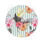 Şerit Temalı Sardunya Dijital Baskılı Yuvarlak Fermuarlı Sandalye Minderi Realhomes