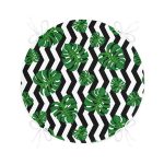 - RealHomes Yuvarlak Fermuarlı Minder - Realhomes Zikzak Zebra Temalı Yaprak Çizimli Dijital Baskılı Yuvarlak Fermuarlı Sandalye Minderi Realhomes