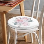 Soluk Çiçek Motifli Modern Dijital Baskılı Yuvarlak Fermuarlı Sandalye Minderi Realhomes