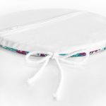 - RealHomes Yuvarlak Fermuarlı Minder - Realhomes Turkuaz Temalı Eflatun Çiçek Desenli Yuvarlak Fermuarlı Sandalye Minderi Realhomes