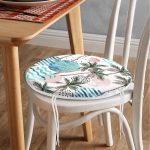 - RealHomes Yuvarlak Fermuarlı Minder - Realhomes Palmiye Desenli Gezegen Dijital Baskılı Yuvarlak Fermuarlı Sandalye Minderi Realhomes