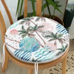 - RealHomes Yuvarlak Fermuarlı Minder - Realhomes Palmiye Desenli Gezegen Dijital Baskılı Yuvarlak Fermuarlı Sandalye Minderi Realhomes