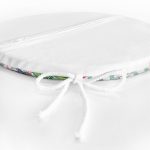 Flamingo Motifli Şerit Desenli Yuvarlak Fermuarlı Sandalye Minderi Realhomes