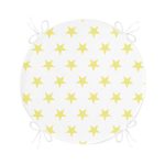 - RealHomes Yuvarlak Fermuarlı Minder - Realhomes  Sarı Yıldız Yuvarlak Fermuarlı Sandalye Minderi Realhomes